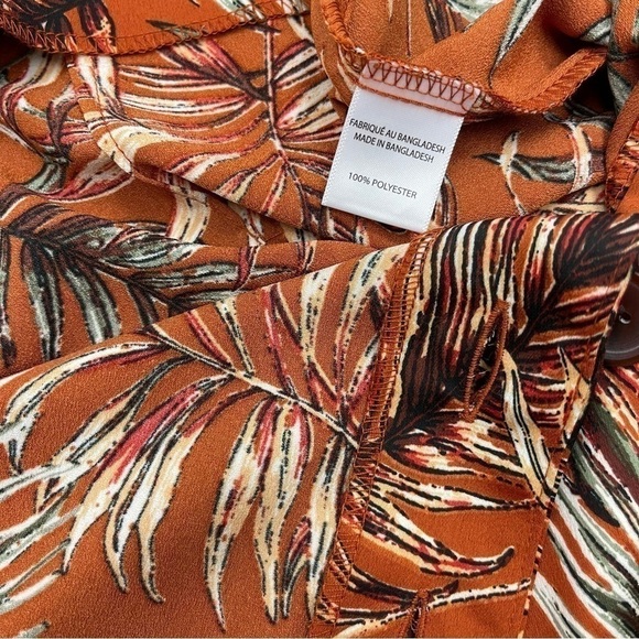 LILY Morgan long tropical print skirt size L brick terracotta A line silhouette - Picture 8 of 10